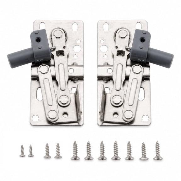 Soft Close Drop Down Hinges for Cabinet Doors, 1 Pair Spring Loaded Flip Down Door Hinges with Buffer for Kitchen Under Sink RV Cabinet, 47 Opening Angle, 12 Screws(Buffer)