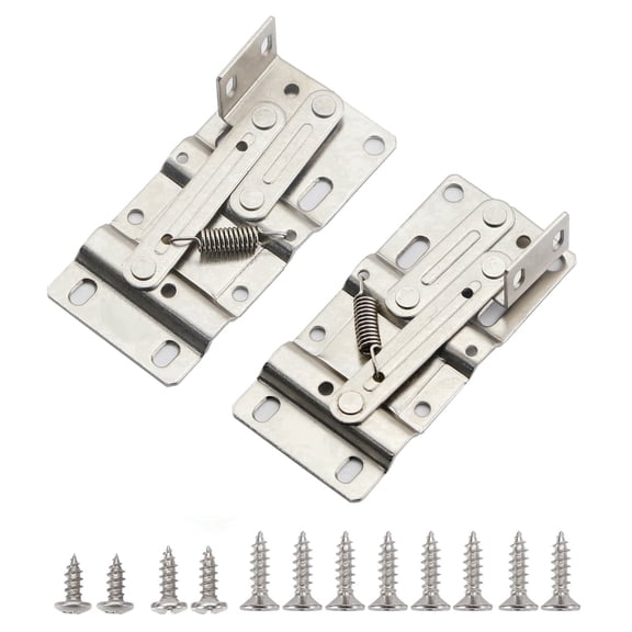 Soft Close Drop Down Hinges for Cabinet Doors, 1 Pair Spring Loaded Flip Down Door Hinges with Buffer for Kitchen Under Sink RV Cabinet, 47° Opening Angle, 12 Screws(No Buffer)