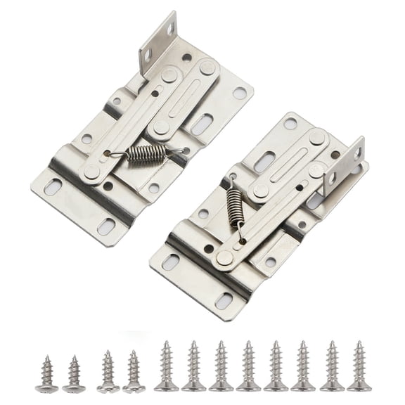 Soft Close Drop Down Hinges for Cabinet Doors, 1 Pair Spring Loaded Flip Down Door Hinges with Buffer for Kitchen Under Sink RV Cabinet, 47 Opening Angle, 12 Screws Included