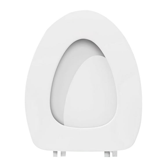 Soft-Close Elongated Cushioned Toilet Seat, Vinyl Cover with Comfort Foam Padding, Easy Installation & Bidet Compatible for Standard Elongated Toilets,White