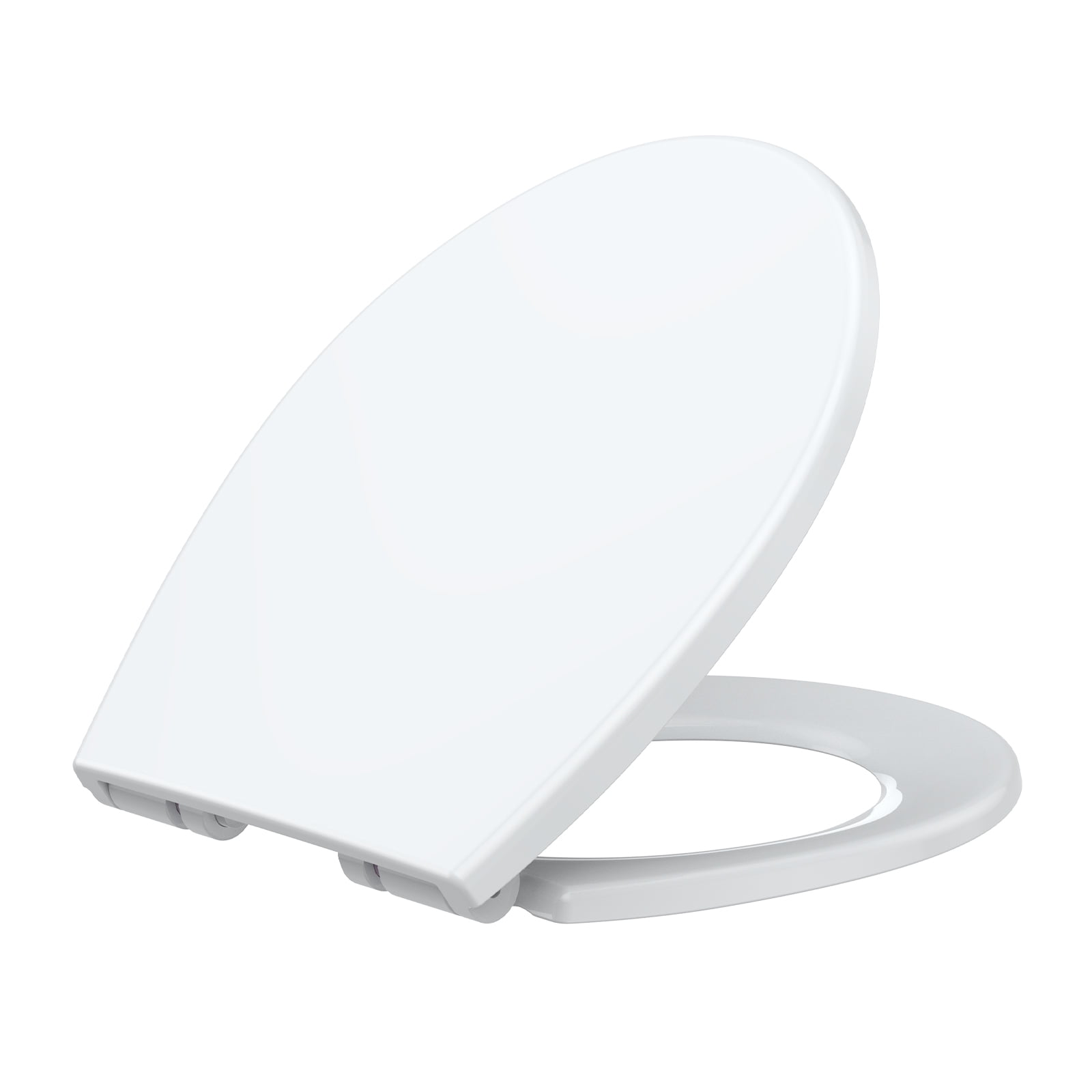 Soft Close Elongated Toilet Seat – Quick Release, Non-Slip Stable Hinges, Easy Clean, Durable White Polypropylene – Fits Most American Standard Bathrooms – White, Elongated, Regular