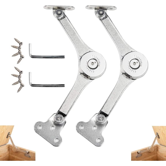 Soft Close Cabinet Hinges, Heavy-Duty Lid Support Hinges for Wooden Boxes, Toy Chests and Cabinets, 50 lbs, 2 Pack
