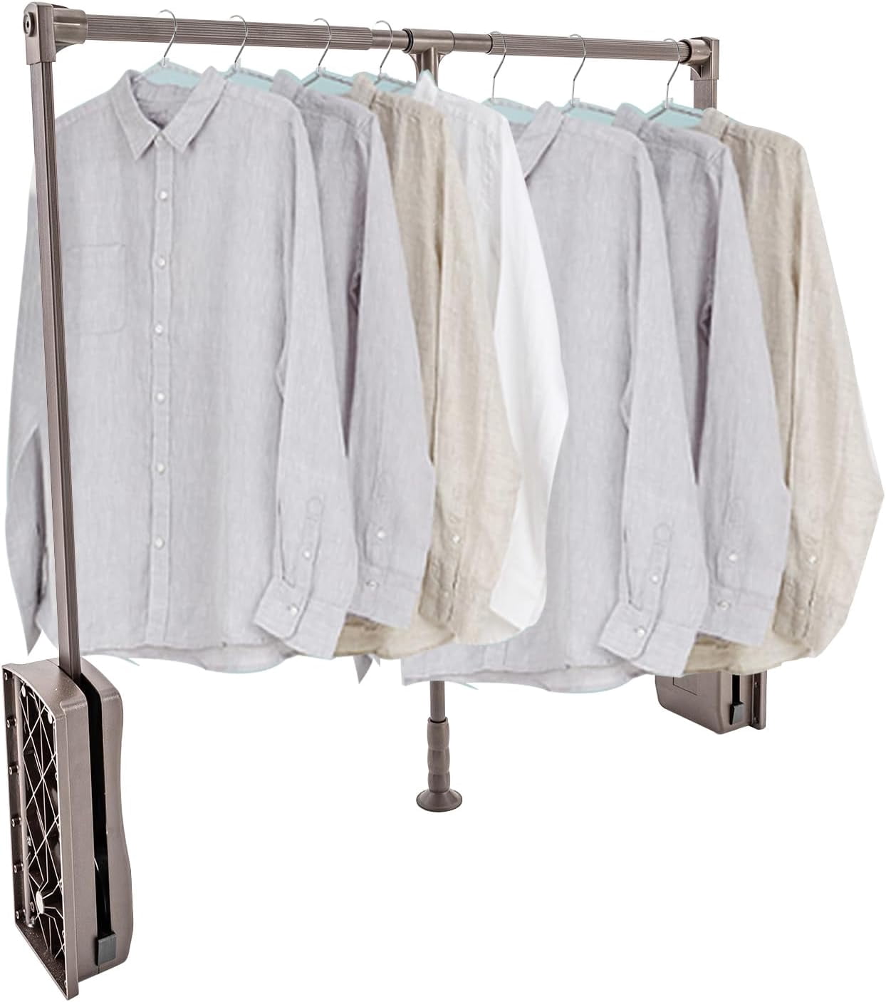 Soft Close Pull Down Closet Rod,Adjustable Closet Pull Down Rods Hanger,Wardrobe Lift Rail Organizer for Hanging Clothes Wardrobe Interior Width 35-47.2 in