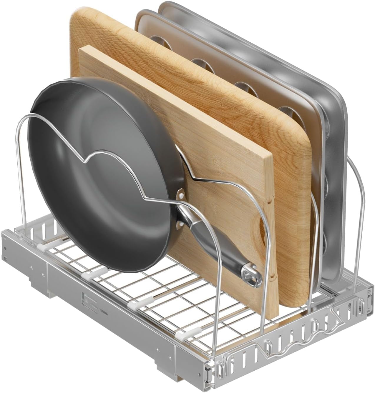 Soft Close Pull Out Kitchen Organizer for Cookie Sheet,Pot Lid
