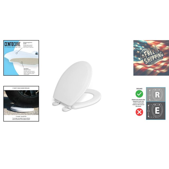 Soft Close Round Toilet Seat Molded Wood, High Quality, Easy to