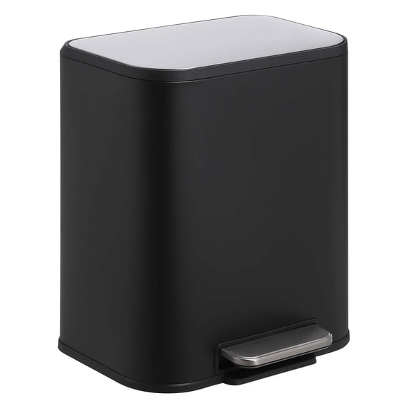 Soft-Close Step Can with Removable Bucket | 5.2 Gallon Rectangular Trash Bin for Effortless Cleanliness