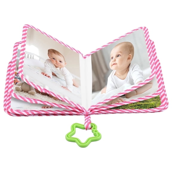 Soft Cloth Baby Photo Album Safe Baby Memory Album Book with Mirror Adorable My First Family Photo Book Holds 17 Pictures for Kids Newborn Toddlers