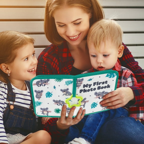 Soft Cloth Photo Book Cloth My First Photo Book Free Illustration Baby Photo Album with Plastic Star Hook Inside Smooth Page First Year Memory Album Safe Photo Album for Baby
