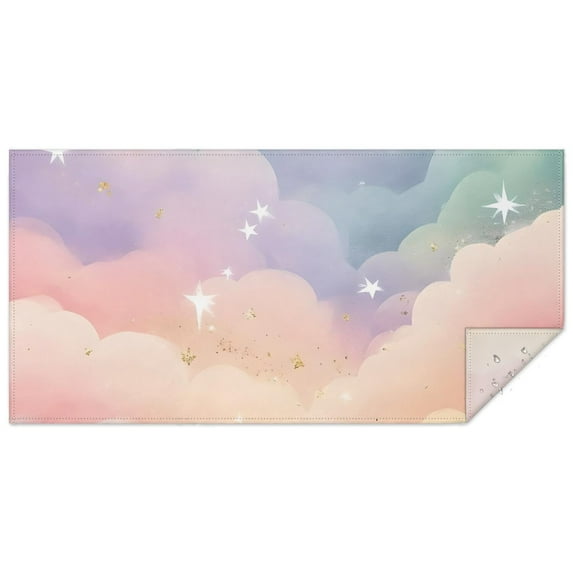 Soft Cloud Starry Scene Rectangle Tablecloth 60"x120",Waterproof Polyester Rectangle Table Cloth, Wipeable Spillproof Polyester Tablecloth for Dining, Camping, Indoor and Outdoor