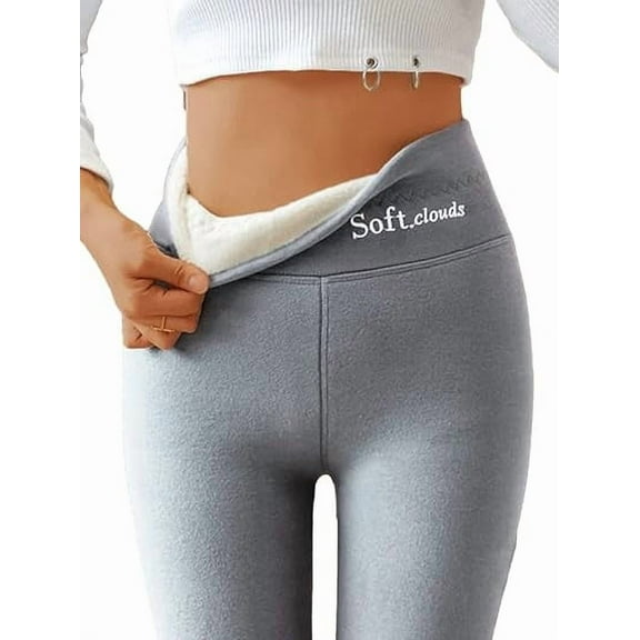 Soft Clouds Fleece Leggings, Fleece Lined Leggings Women, Winter Leggings for Women Fleece Lined
