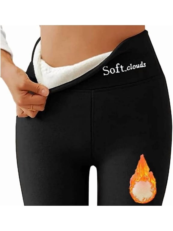 Soft Clouds Fleece Leggings, Fleece Lined Leggings Women, Winter Leggings for Women Fleece Lined