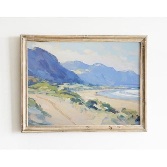 Soft Coastal Landscape Beachy Seaside Wall Art Print, Unframed Paper Poster 24x36in