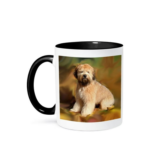 3dRose, Soft Coated Wheaten Terrier, 15oz Two-Tone Black Mug