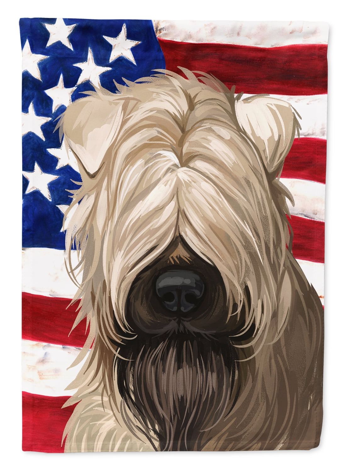 Soft Coated Wheaten Terrier American Flag Flag Canvas House Size