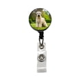 thumbnail image 1 of Soft Coated Wheaten Terrier Dog Photo Retractable Reel ID Badge Key Card Name Tag Holder with Clip, 1 of 7