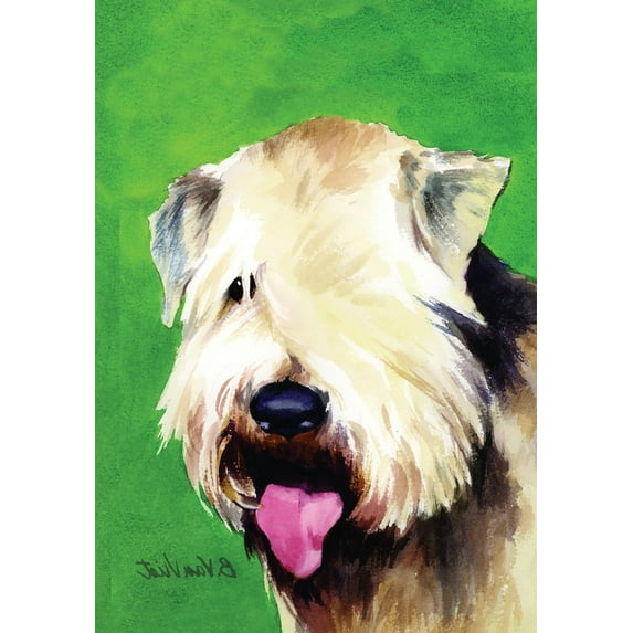 Soft Coated Wheaton Terrier - Barbara Van Vliet Portrait Garden Flag