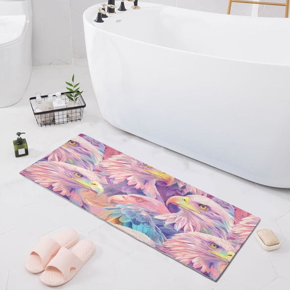 Soft Color Eagle Head Bath Mat 39x20 Non-Slip Bathroom Rugs Absorbent Soft Plush Quick Dry for Tub Shower Kitchen Home Decor