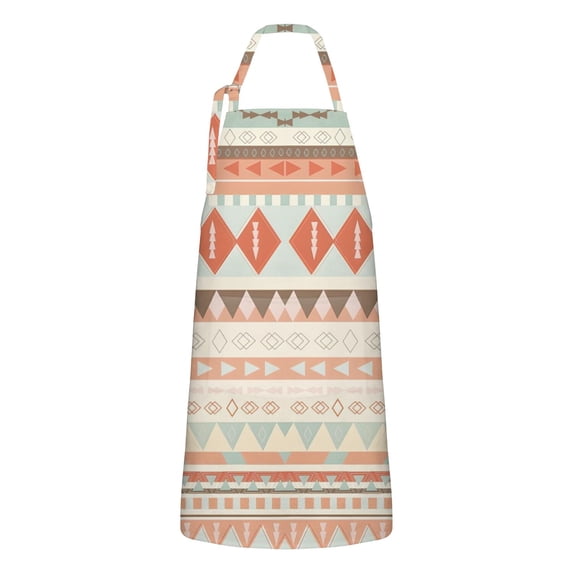 Soft Colored Geometric Pattern Apron-Garden Aprons for Women with Pockets-Cotton Linen Waterproof Kitchen Cooking Gardening Aprons Adjustable for Kitchen,Cooking,BBQ and Salon 33x27 Inch