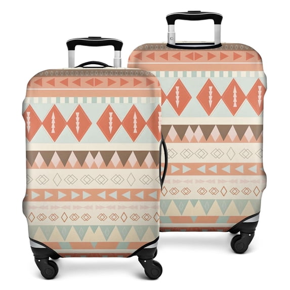 Soft Colored Geometric Pattern Luggage Cover Fashion Suitcase Cover Baggage Covers Fit 25-28 Inch Luggage (Go Travel)