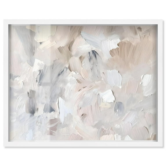 Soft Colors Fade II Shadowbox Print Neutral Art Decor by Art Remedy, White Frame, 24 x 20