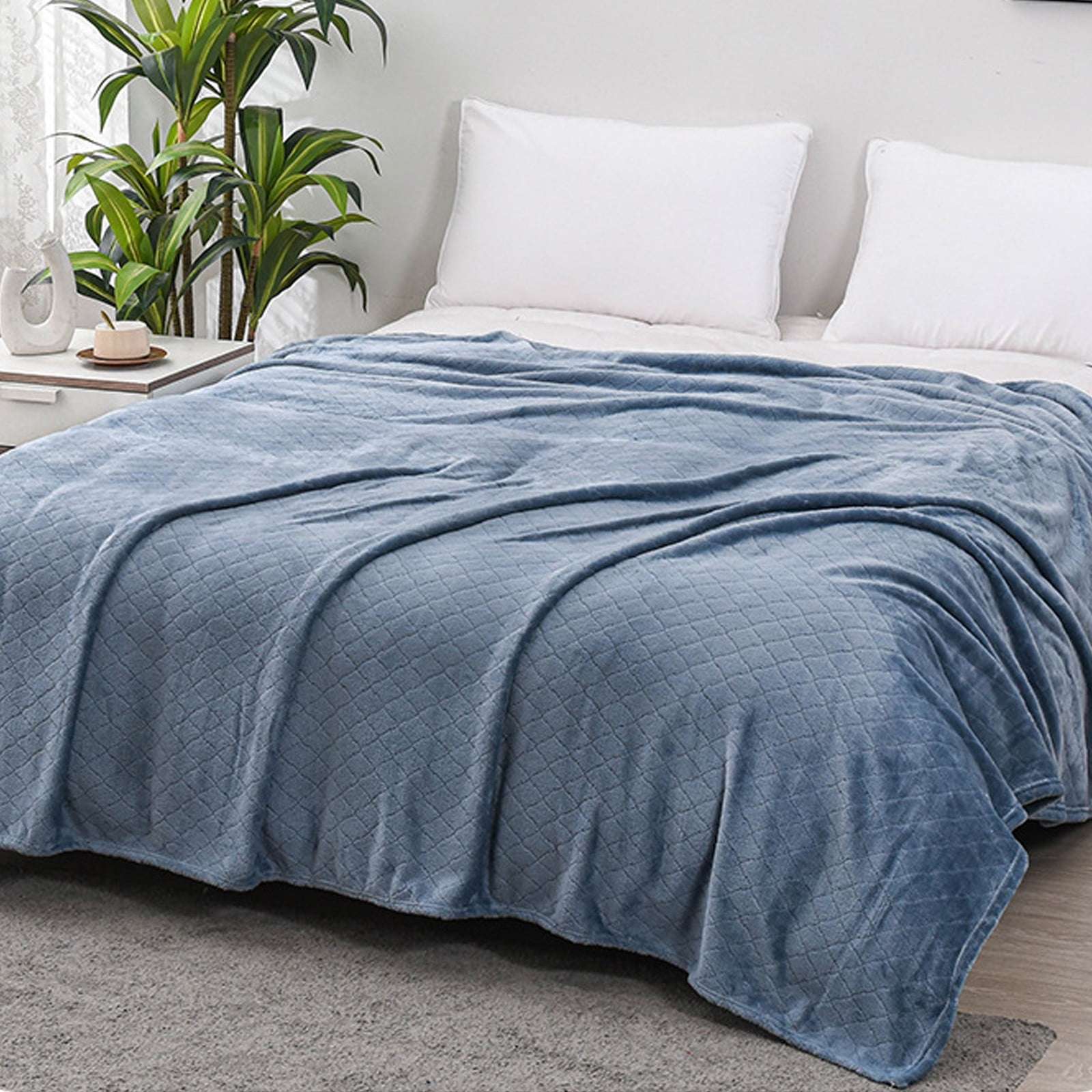 Soft Comfortable Checkered Flannel Blanket,Large Office Home Blanket,60x80 Inches,Warm Weighted Fabric for Adults Kids,Travel Reading Blanket,Durable Cotton Blend,Lounge Wear,Everyday Use,NCHKUN