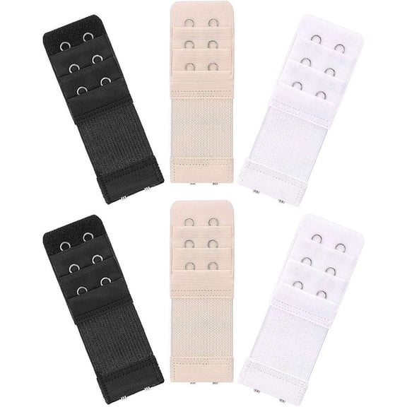 Soft Comfortable Elastic Bra Extenders 2 Hooks 3 Rows with Adjustable Straps