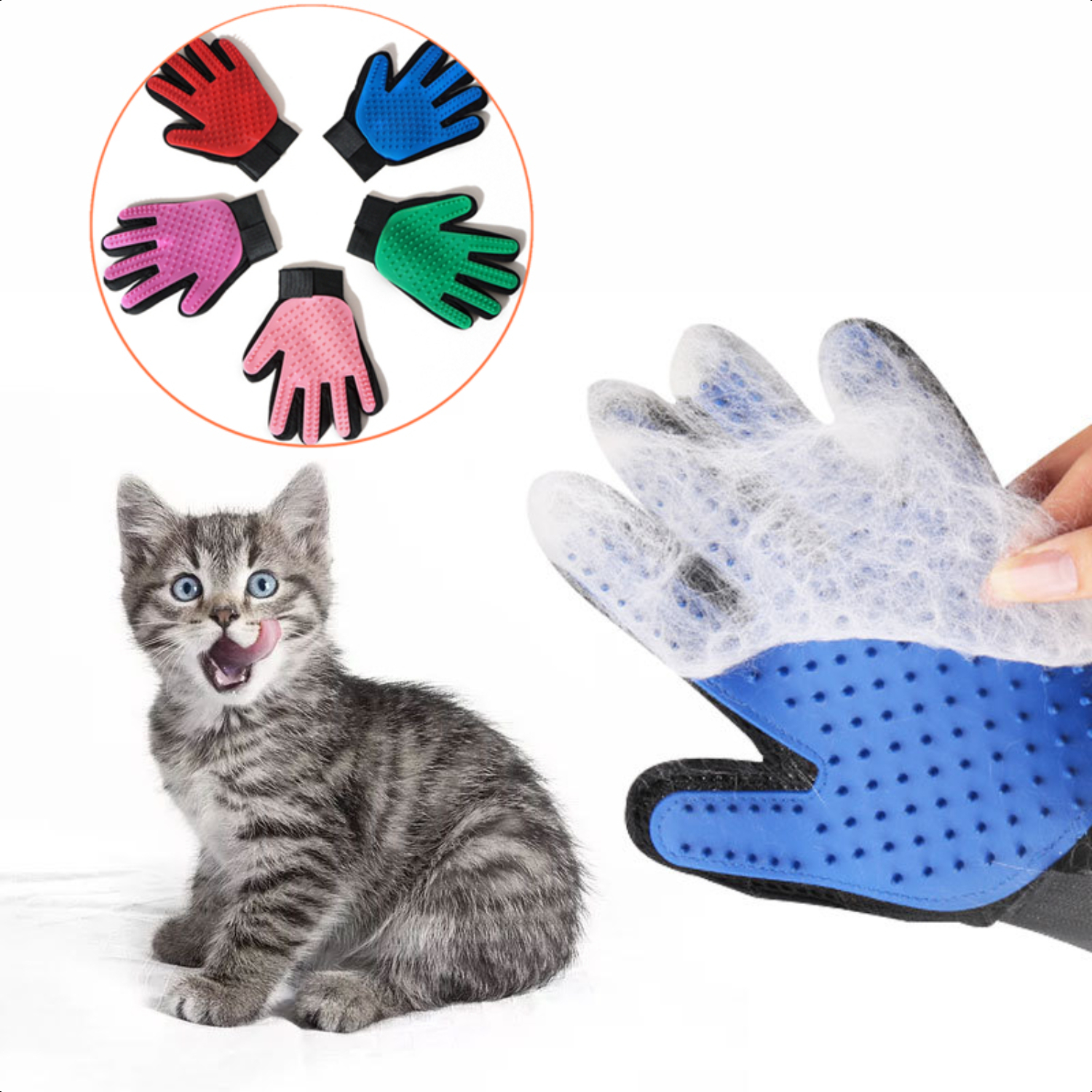 Soft Comfortable and Gentle Deshedding Pet Grooming Glove for Cats and