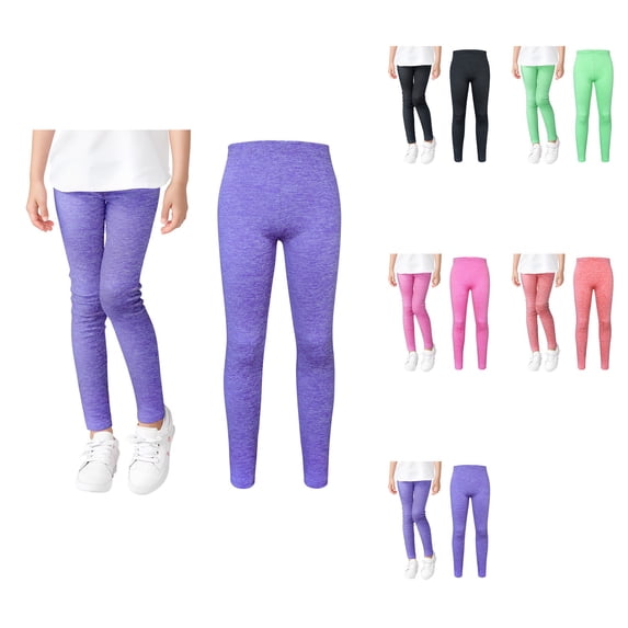 Soft Comfortable Girls Leggings, Full Length Stretchy Footless Tights Pants, Kids Compression Running Yoga Leggings