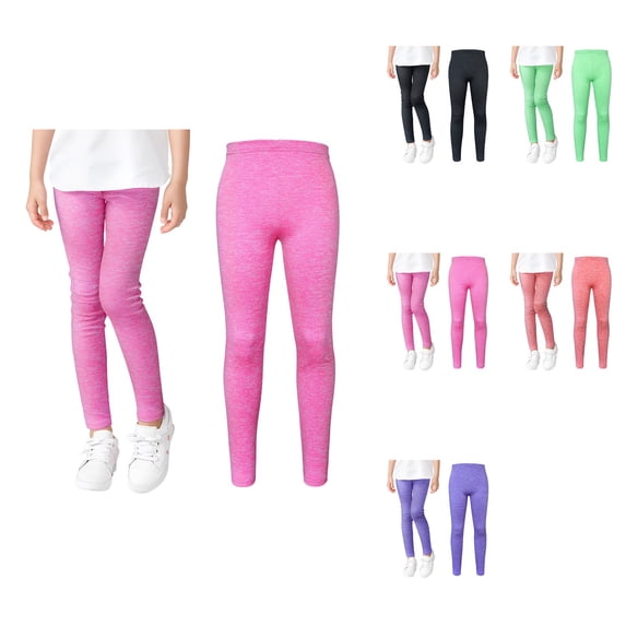 Soft Comfortable Girls Leggings, Full Length Stretchy Footless Tights Pants, Kids Compression Running Yoga Leggings