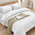 thumbnail image 1 of Vccoem 7-Piece Queen Comforter Set Bed in a Bag - White Boho Tufted Luxury Bedding Set, Ultra Soft & Breathable All Season Comforter with Sheets & Pillowcases, 1 of 9