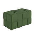 thumbnail image 1 of Soft & Comfortable Square Ottoman Foot Rest, Corduroy Woven Design, Multi-Purpose Sofa Stool for Living Room & Bedroom,Green, 1 of 10