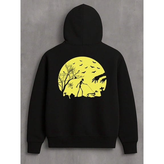 Soft And Comfortable,Stylish And Minimalist Hoodie For Autumn/Winter Halloween Hoodies Hoodies & Sweatshirt Mens Black Casual Outdoor Jogging & Fitness Training Pullover, Regular Fit, Hoode