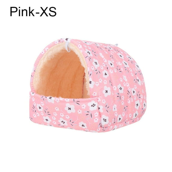 Soft Comfortable Winter Rabbit Squirrel Guinea Pig Nest Warm Mat Small Animal Sleeping Bed Hamster House PINK XS