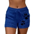thumbnail image 1 of Soft Comfy Activewear Lounge Shorts with Pockets and Drawstring for Women, Plus Size Yoga Running Shorts Blue XXL, 1 of 2