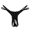 thumbnail image 1 of Soft Comfy Pearl Embellished Trendy Lace Sexy Briefs Thongs for Women Black One Size, 1 of 3