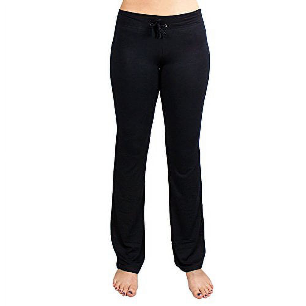 Soft & Comfy Yoga Pants, 95% Cotton/5% Spandex, Black M - image 1 of 7