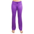 thumbnail image 1 of Soft & Comfy Yoga Pants, 95% Cotton/5% Spandex, Purple S, 1 of 4
