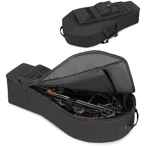 Soft Compound Bow Case, Padded Crossbow Case with Arrow Pocket and Backpack Straps, Tactical Archery Bow Carrier Bag with Multiple Pockets for Bolts, Quivers, and Other Essentials$$Other
