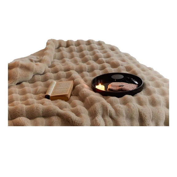 Soft Coral Flannel Plush Blanket - Warm, Cozy Throw for Sofa, Bed, Office Nap, Air Conditioning Shawl, Small Size B