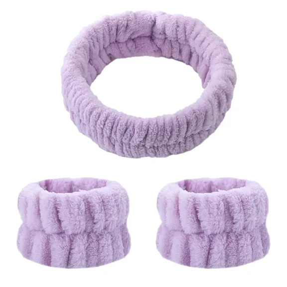 Soft Coral Fleece Headband Women Makeup Wash Face Spa Elastic Hair Band Fashion Female Girls Hair Accessories Wrist Washband