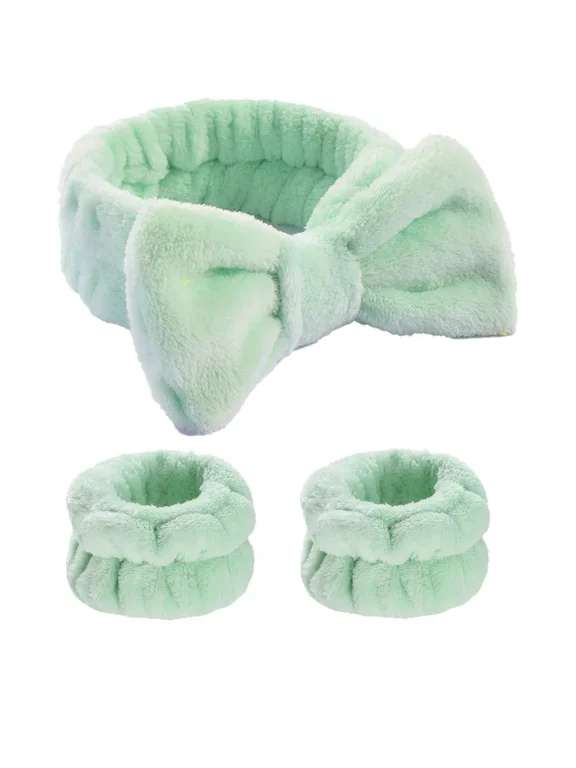 Soft Coral Fleece Headband Women Makeup Wash Face Spa Elastic Hair Band Fashion Female Girls Hair Accessories Wrist Washband