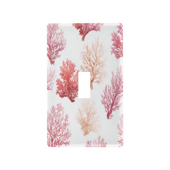 Soft Coral Reef Art Decorative Wall Plate, Flame Retardant PC Plastic Light Switch & Outlet Cover with Mounting Screws Fits Toggle Switch