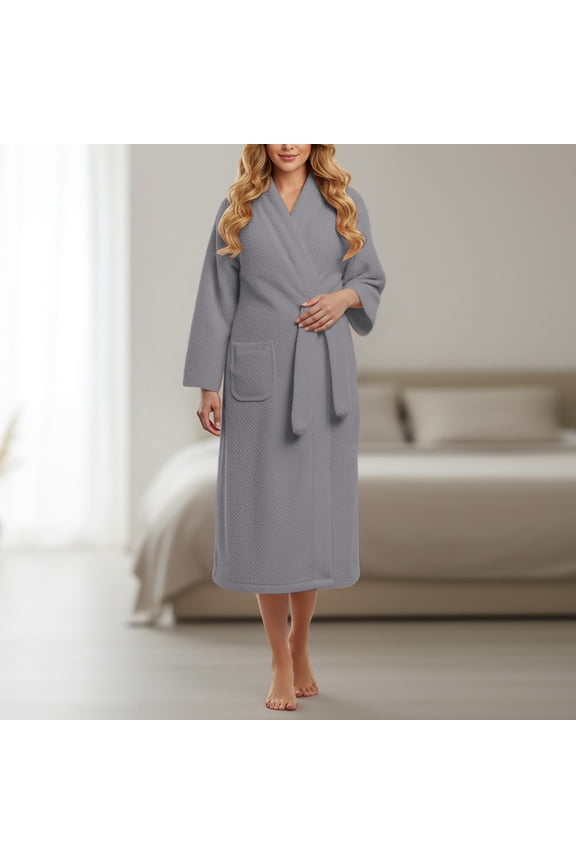 Soft Coral Solid Color Couple Sleep Robe