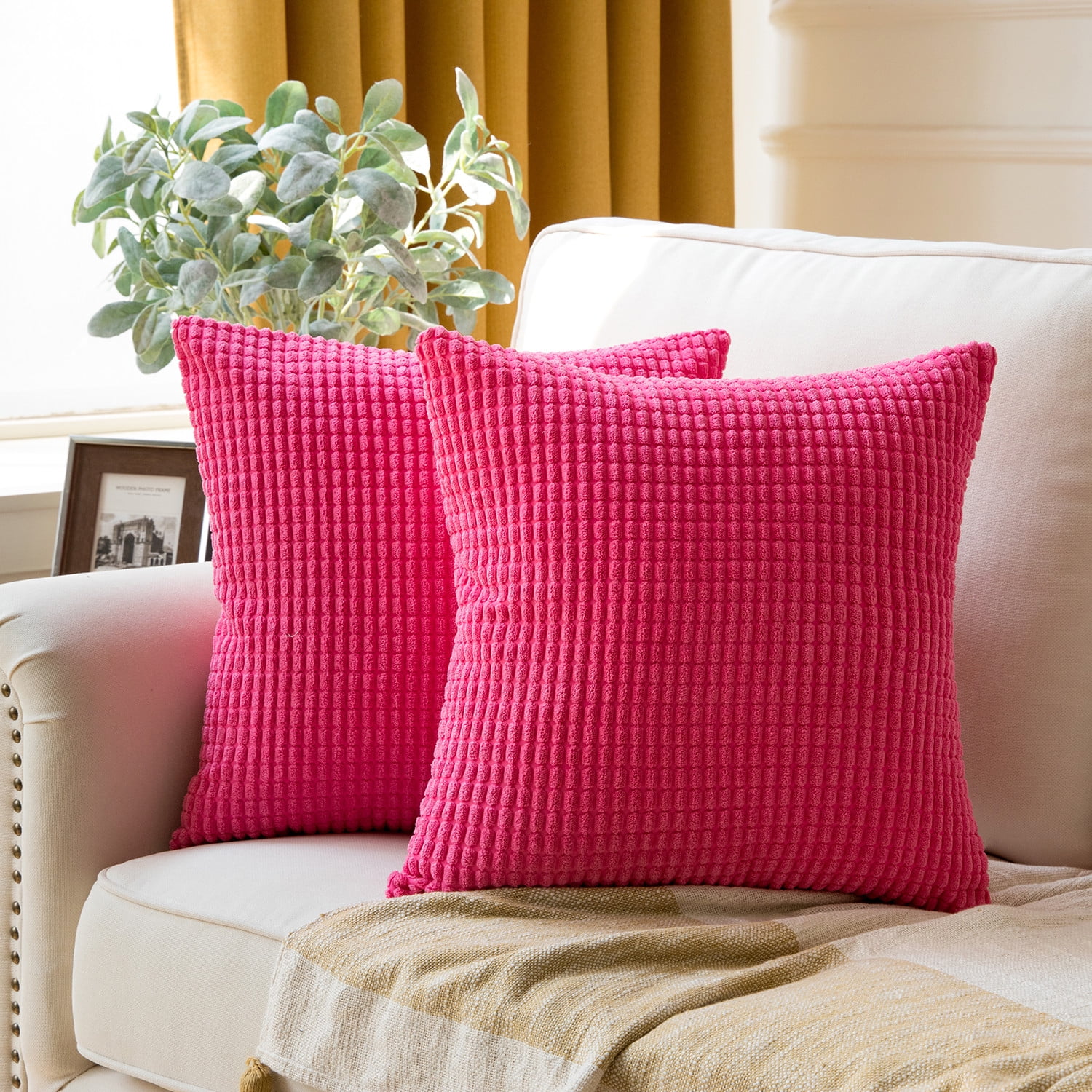 Soft Velvet Striped Decorative Pillows Throw Pillow Cover Cases