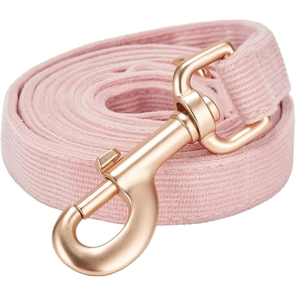 Soft Corduroy Dog Leash 5 Ft Heavy Duty Pet Lead with Gold Metal Hook for Small Medium Large Dogs,Ligth Pink