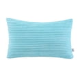 thumbnail image 1 of Soft Corduroy Striped Velvet Rectangle Decorative Throw Pillow Cusion For Couch, 12" x 20",Aqua Blue, 1 Pack, 1 of 5