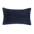 thumbnail image 1 of Soft Corduroy Striped Velvet Rectangle Decorative Throw Pillow Cusion For Couch, 12" x 20", Navy Blue, 1 Pack, 1 of 5