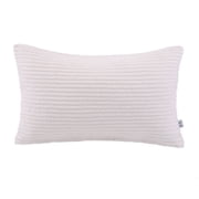Soft Corduroy Striped Velvet Rectangle Decorative Throw Pillow Cusion For Couch, 12" x 20", Off White, 1 Pack