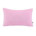 thumbnail image 1 of Soft Corduroy Striped Velvet Rectangle Decorative Throw Pillow Cusion For Couch, 12" x 20", Pink, 1 Pack, 1 of 5