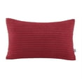 thumbnail image 1 of Soft Corduroy Striped Velvet Rectangle Decorative Throw Pillow Cusion For Couch, 12" x 20", Red, 1 Pack, 1 of 5